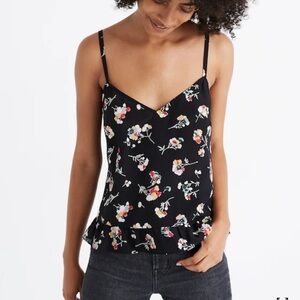 Madewell Silk Ruffle-Hem Cami Top